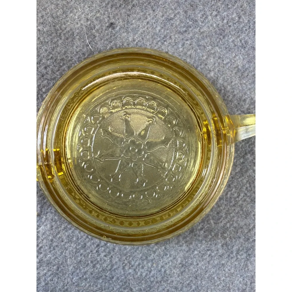 Federal Glass Patrician Spoke Bouillon Cups Set 4 Amber Depression Glass Vintage